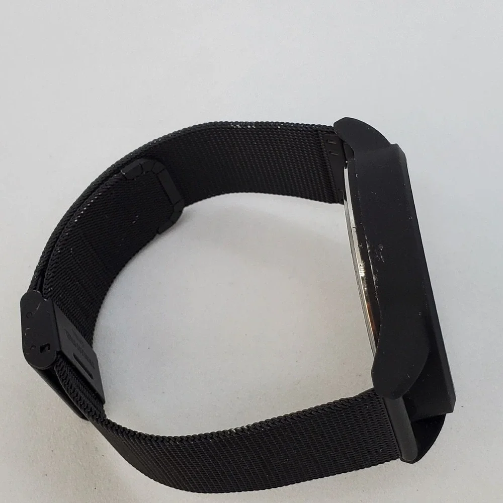 Men's Watch Black‎ Dial 44MM Large Black Case Black Mesh Bands New Battery